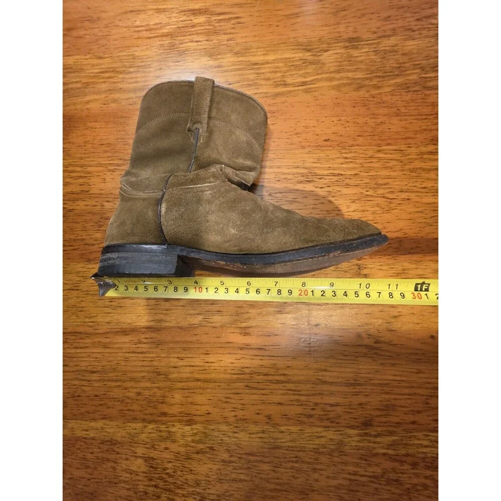 Caborca Mens Vintage Brown Suede Leather Cowboy Boots Size 8.5 US 26.5 Mex Wide